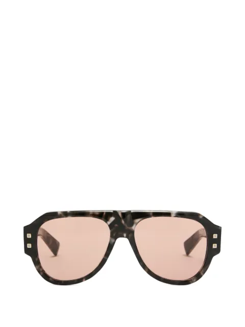 Balmain Eyewear tortoiseshell-effect pilot-frame sunglasses