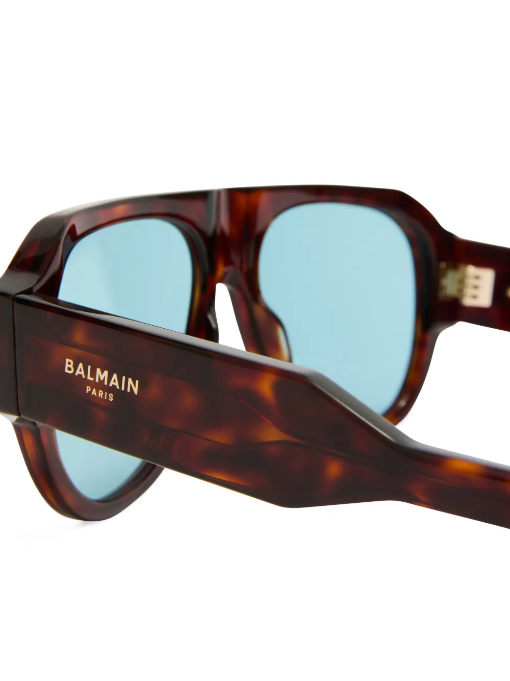 Balmain Eyewear tortoiseshell-effect pilot-frame sunglasses Bruin