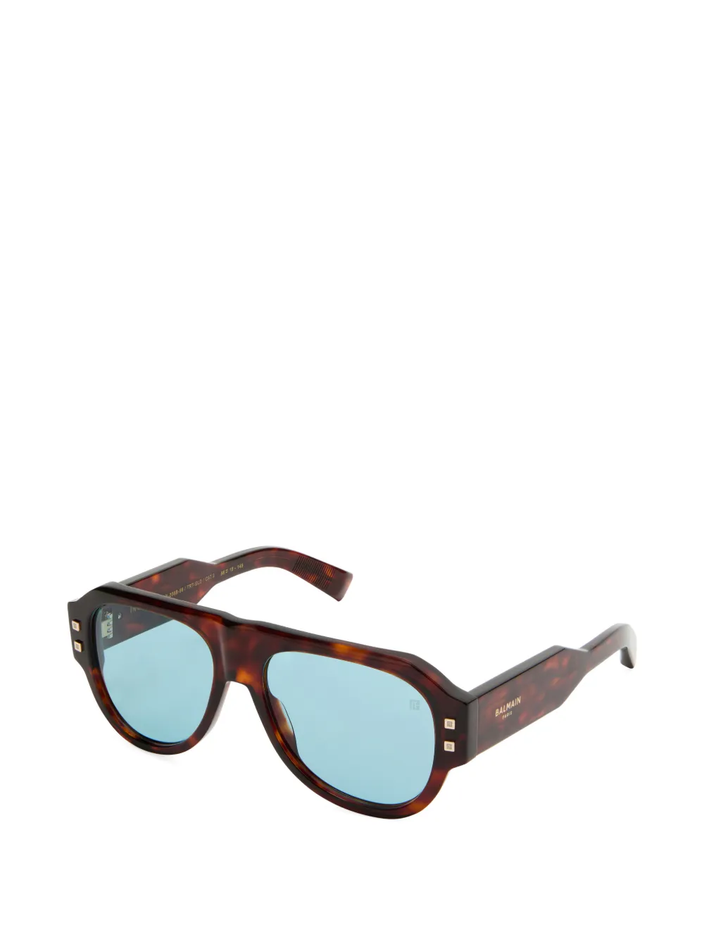 Balmain Eyewear tortoiseshell-effect pilot-frame sunglasses Bruin