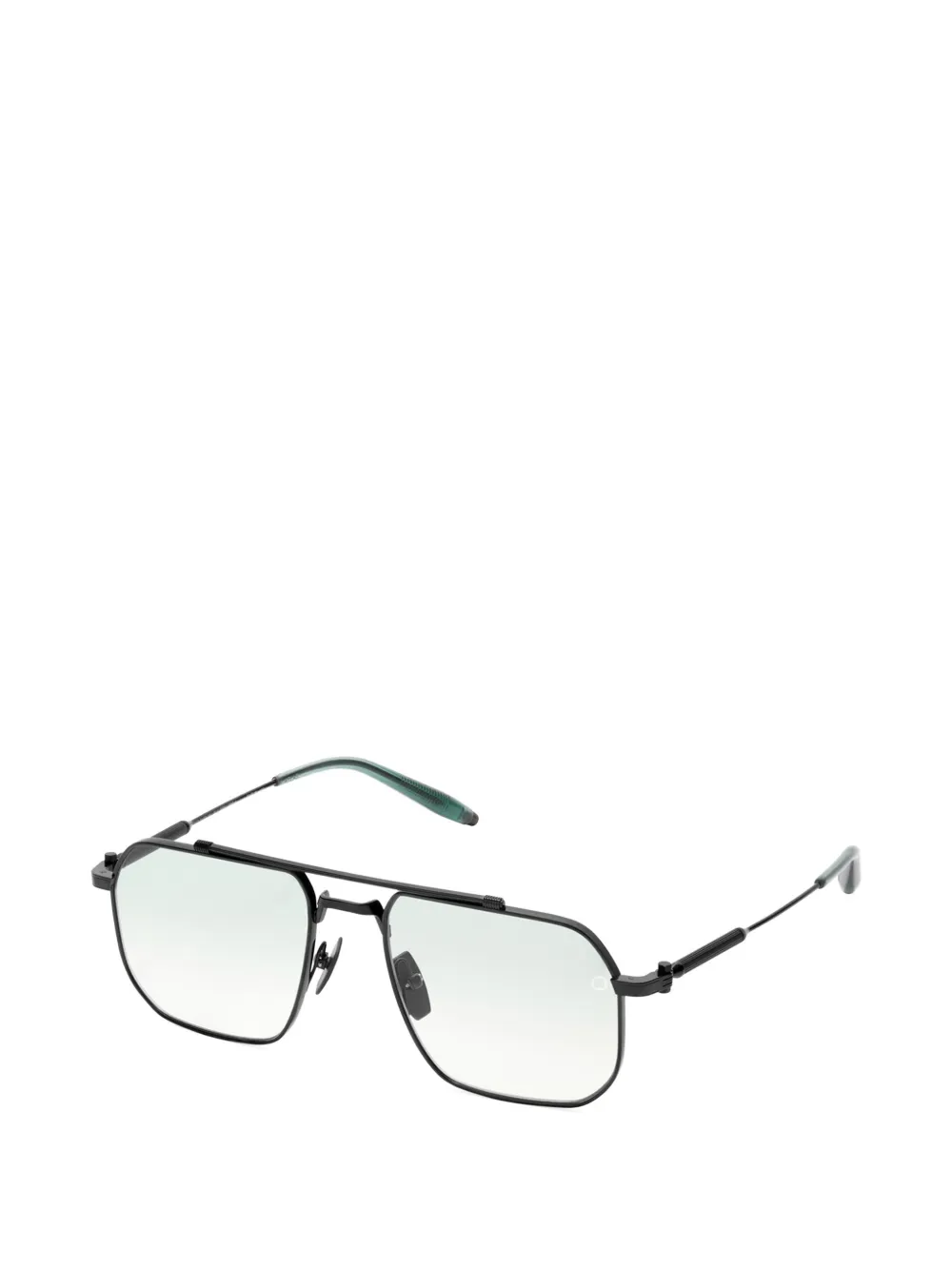 Akoni Atlas geometric-frame titanium sunglasses Zwart