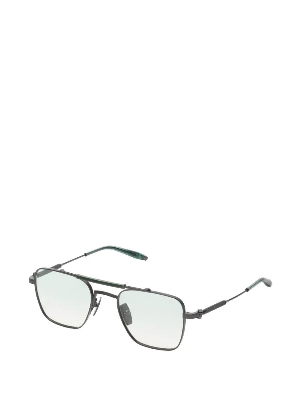 Akoni Europa titanium square-frame sunglasses Zwart