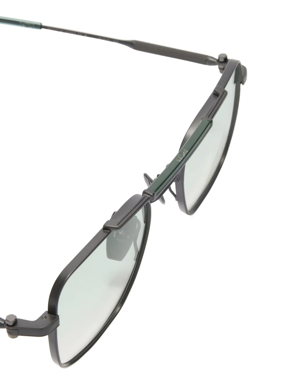 Akoni Europa titanium square-frame sunglasses Zwart