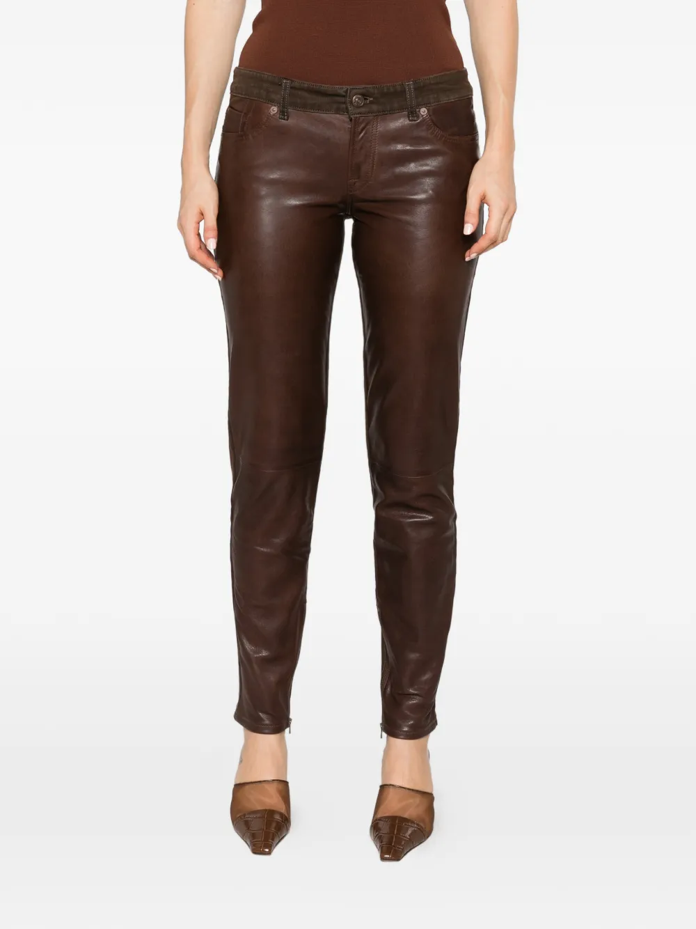 7 For All Mankind coated slim-fit jeans Bruin