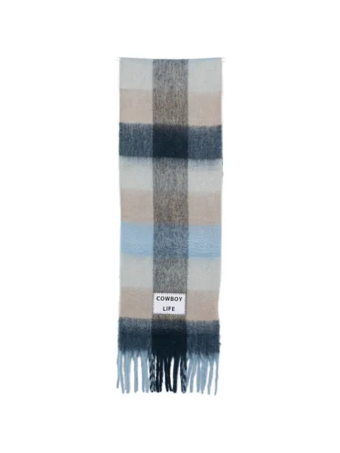 VERB TO DO checked fringed scarf