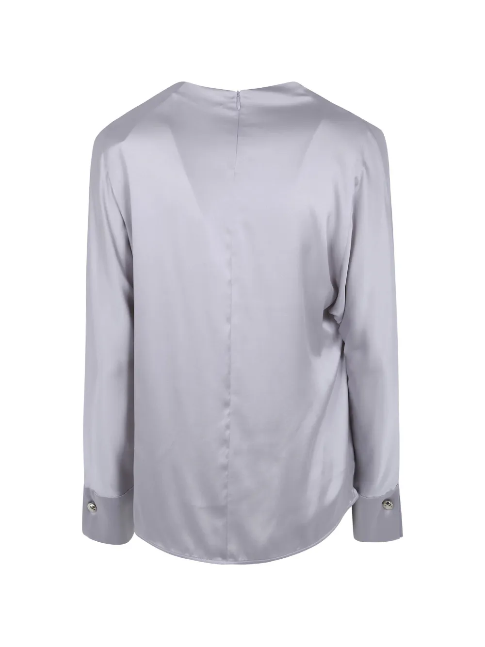 Max Mara draped silk shirt Grijs
