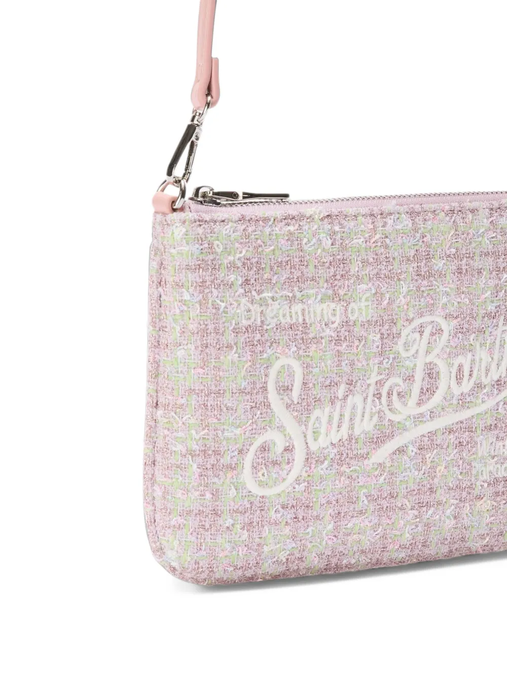 MC2 Saint Barth mini Parisienne lurex-embroidered clutch bag Roze