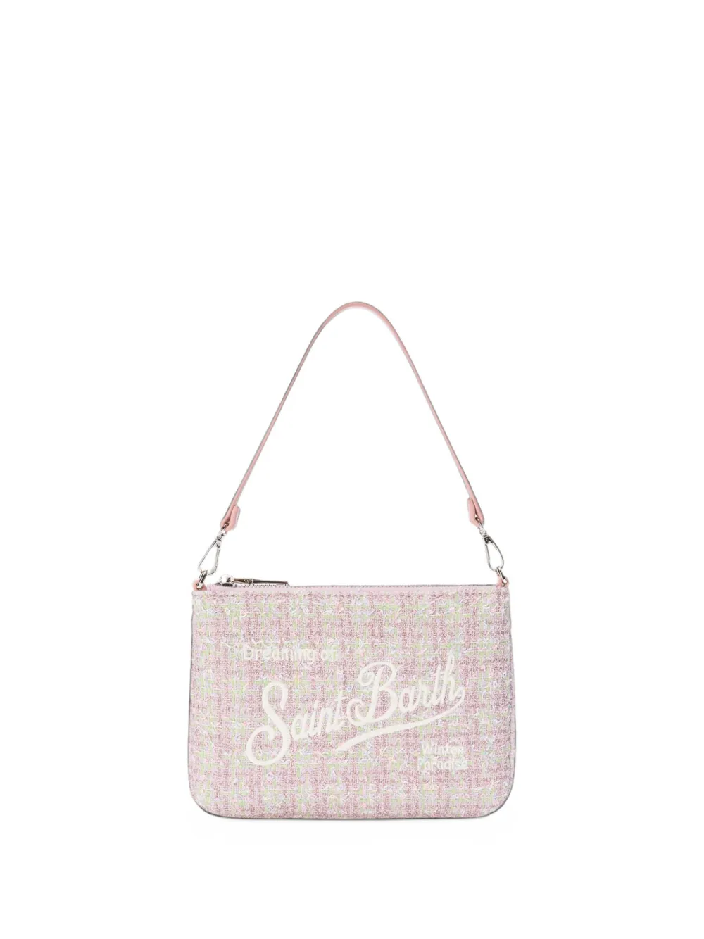 MC2 Saint Barth mini Parisienne lurex-embroidered clutch bag Roze