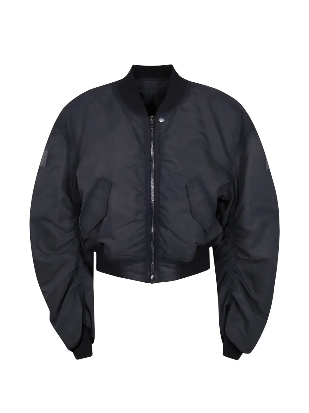 Rick Owens ruched cropped bomber jacket - Grau