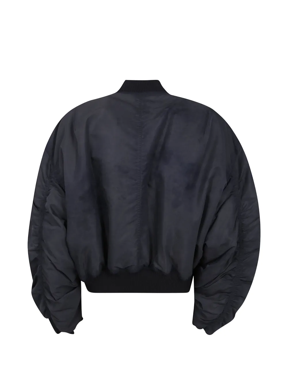 Rick Owens ruched cropped bomber jacket Grijs