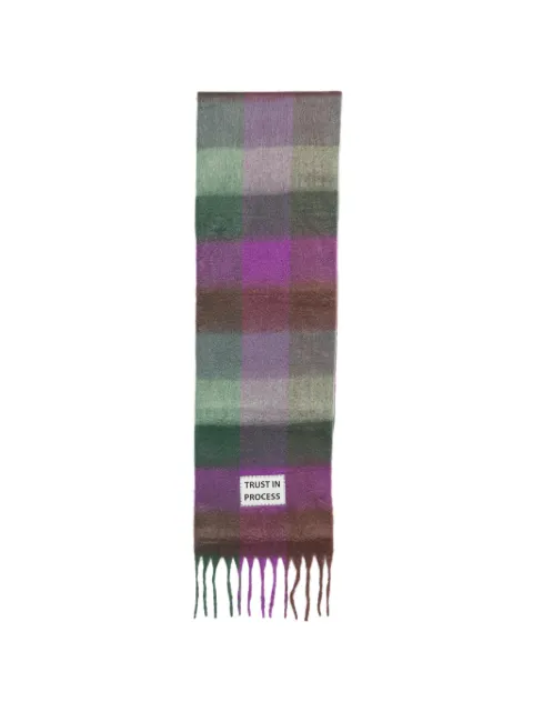 VERB TO DO check-pattern fringed scarf