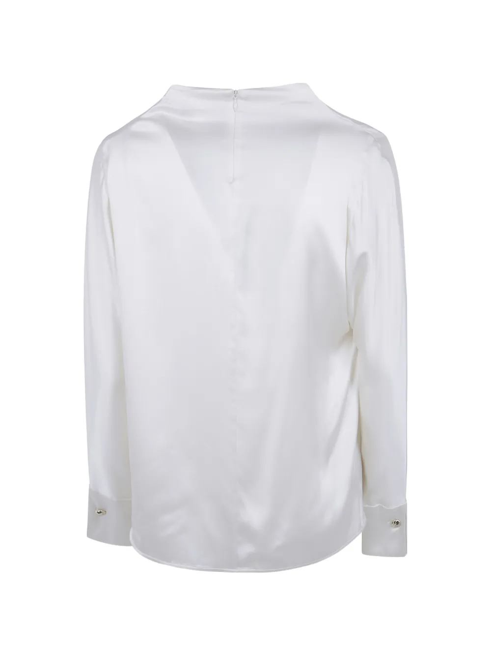 Max Mara draped-neck silk shirt Wit
