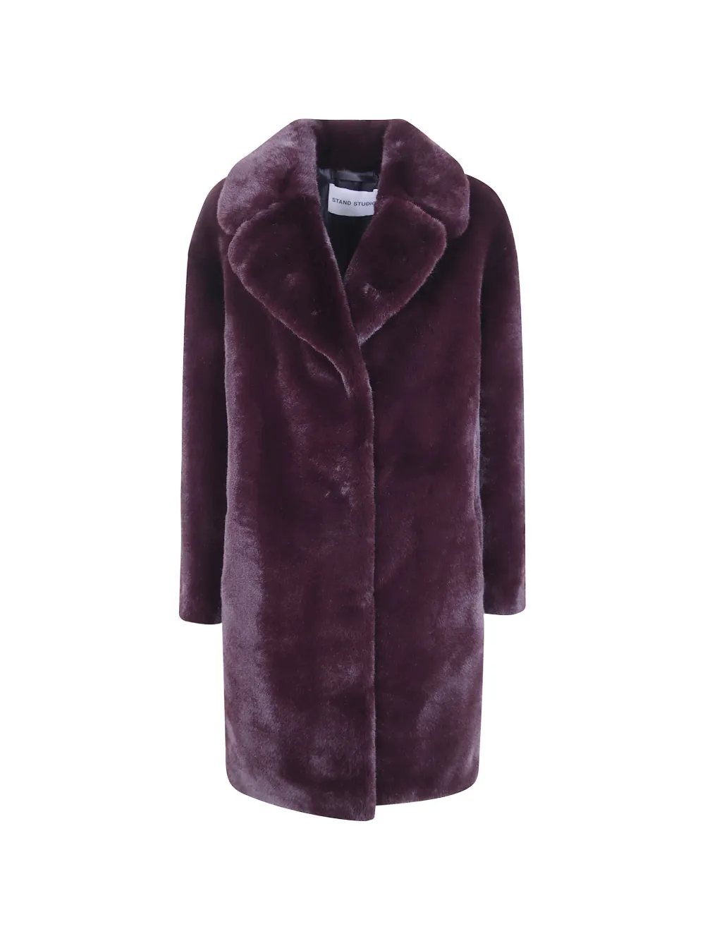 Stand Studio Camille Oversized Faux-fur Coat In Purple