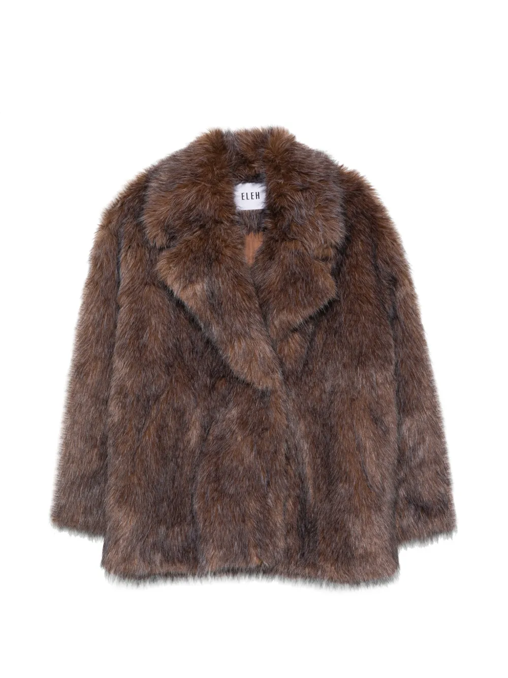 Eleh faux-fur double-breasted jacket - Marrone