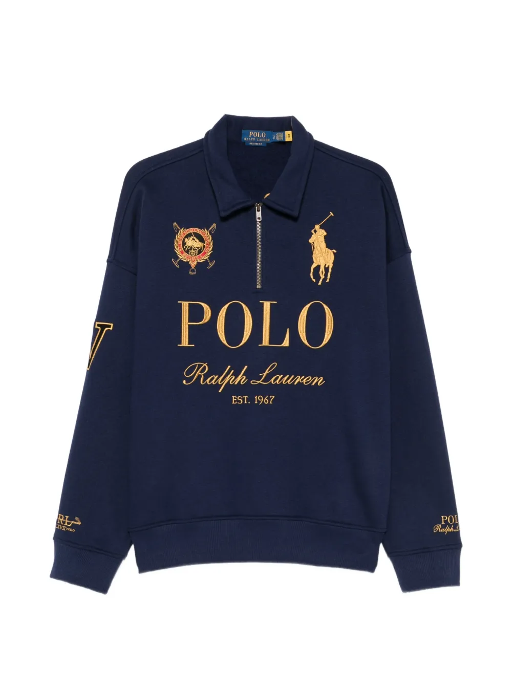 Polo Ralph Lauren logo-embroidered quarter-zip sweater - Blau
