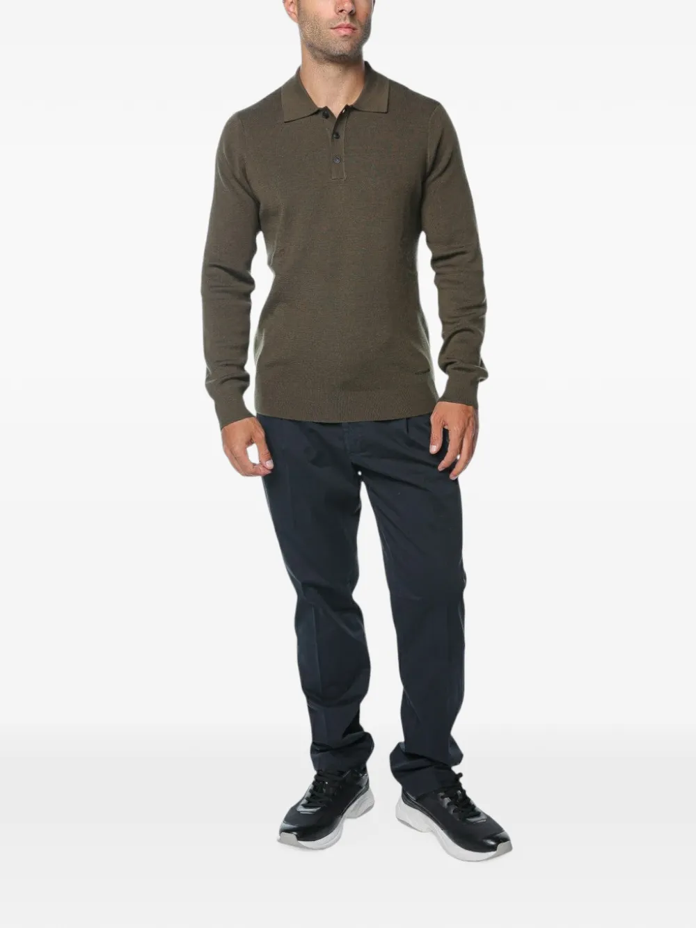 Trussardi pleated chino trousers Blauw