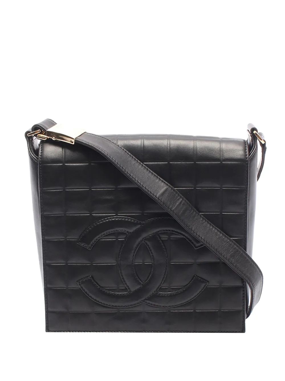 CHANEL Pre-Owned 2000-2002 CC Chocolate Bar Lambskin shoulder bag - Black