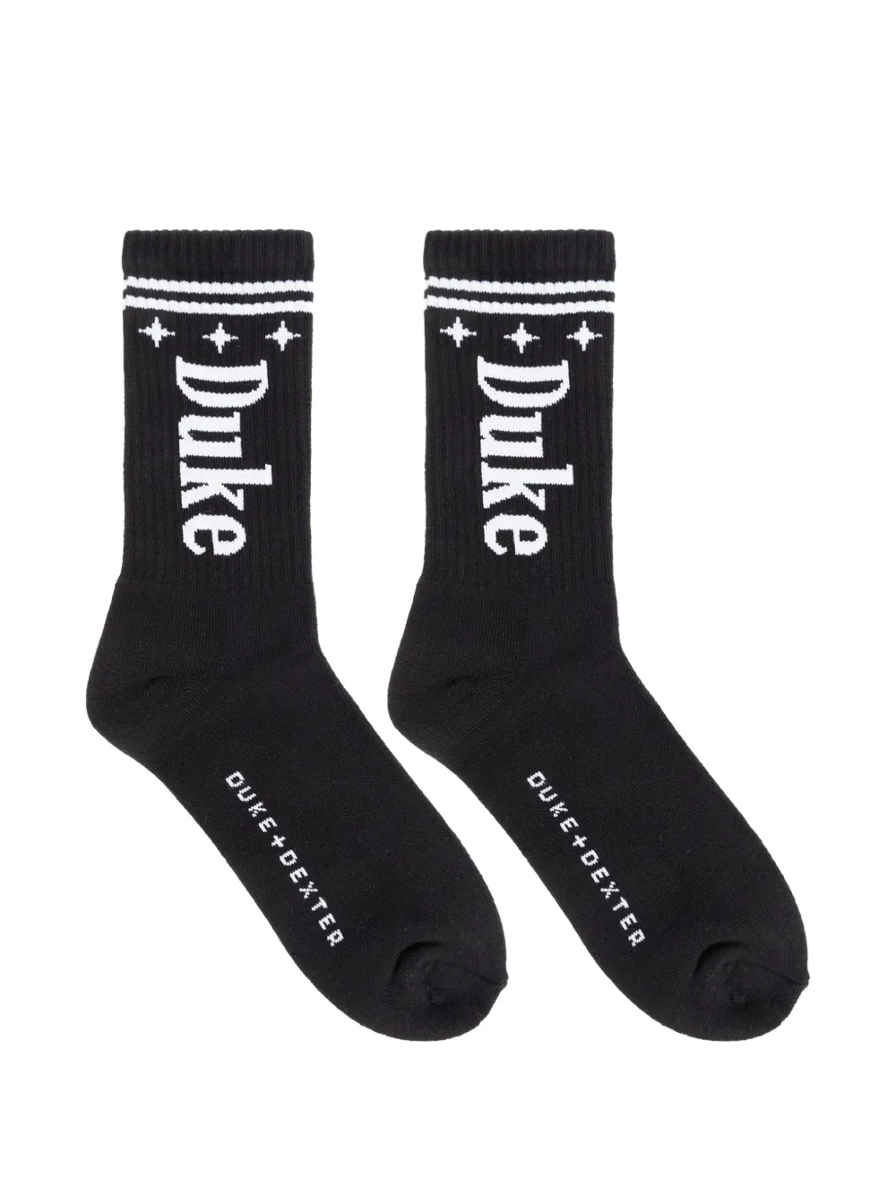 DUKE & DEXTER logo-print striped socks - Nero