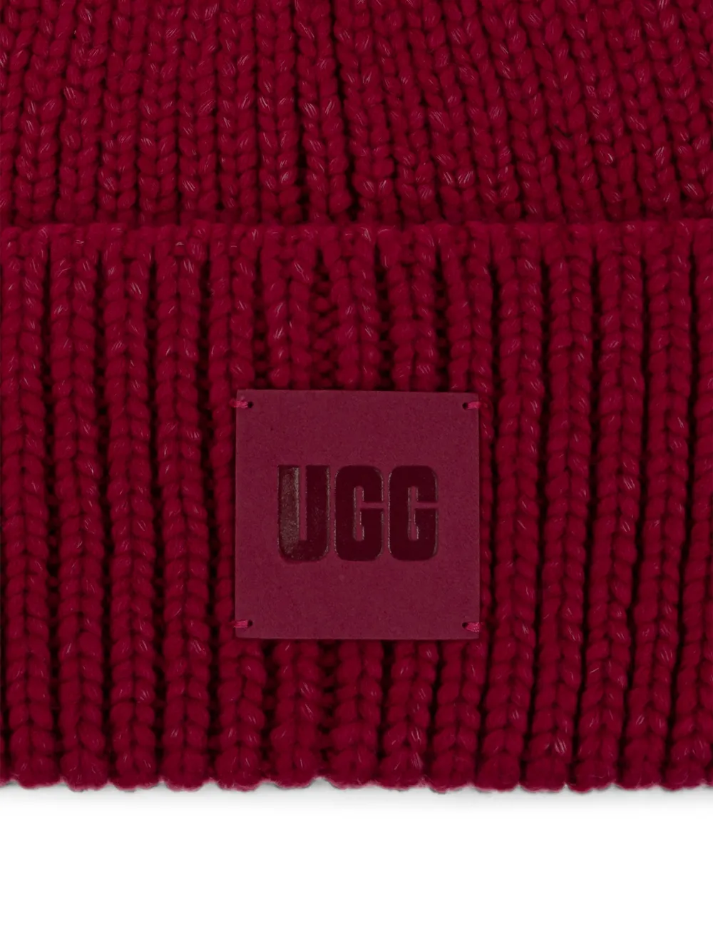 UGG Grofgebreide muts met logo-patch Roze