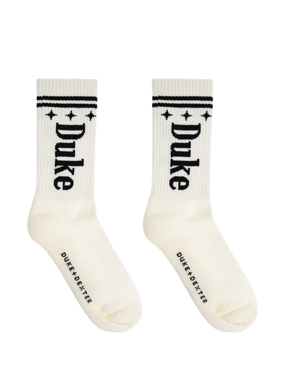 DUKE & DEXTER Calzini a coste con logo - Bianco