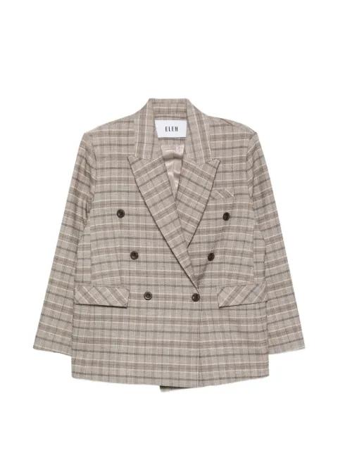 Eleh check double-breasted blazer