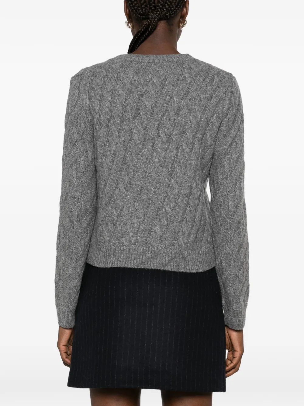 SHUSHU TONG cable-knit button-up cardigan Grijs