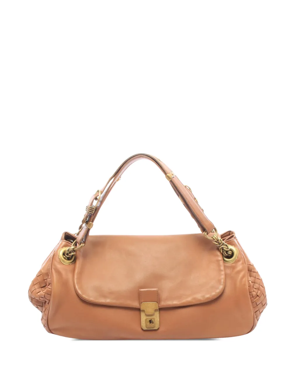 Bottega Veneta Pre-Owned 2012-2026 Nappa Intrecciato Trimmed Napoli handbag - Braun