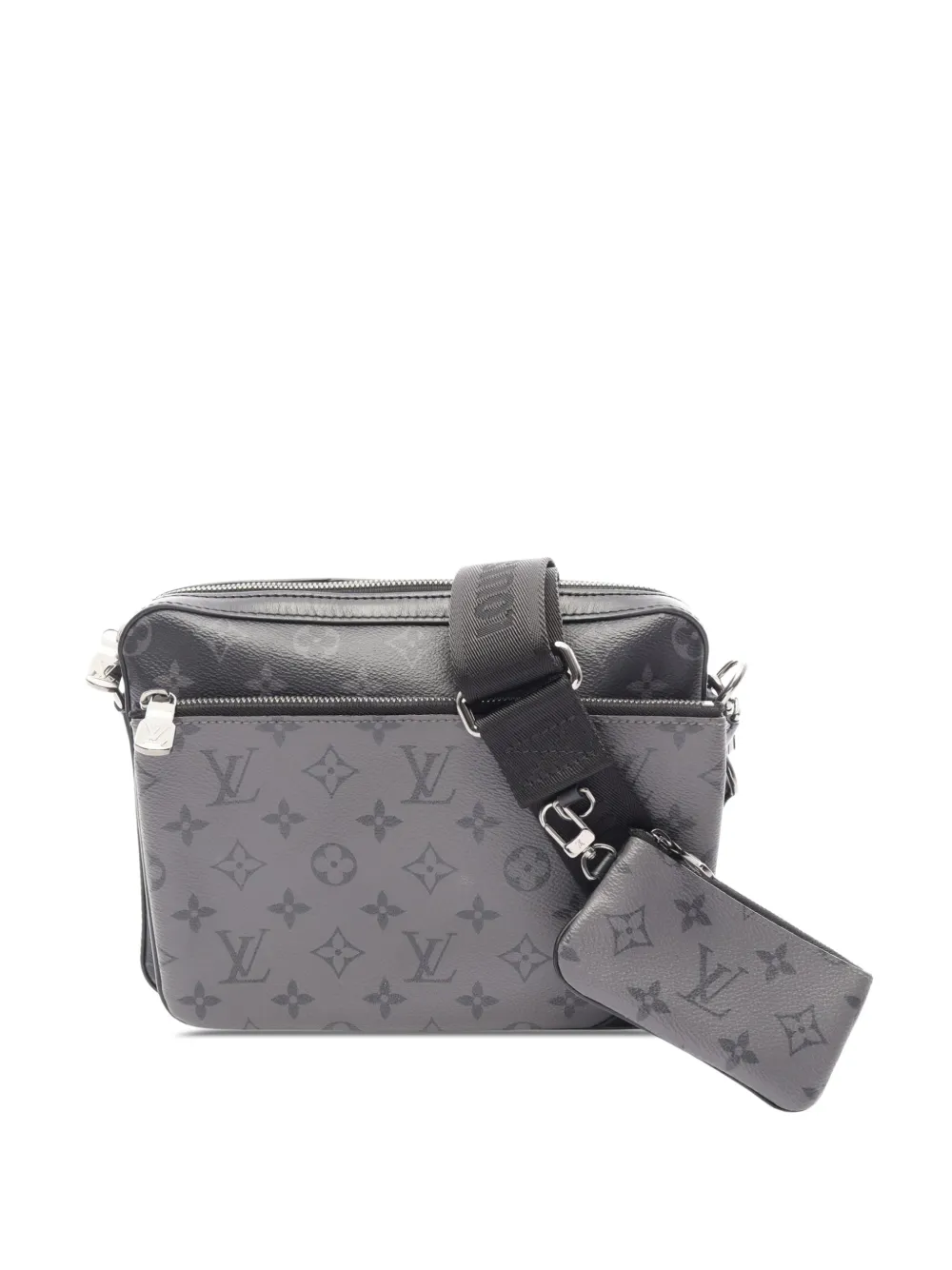 Louis Vuitton Pre-Owned 2020 Monogram Eclipse Trio Messenger crossbody bag - Nero