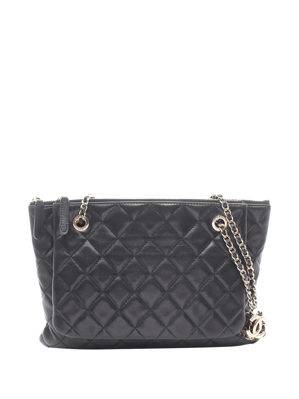 CHANEL Pre-Owned 2019 CC Quilted Lambskin Pouch with Mini Flap Purse clutch bag - Black