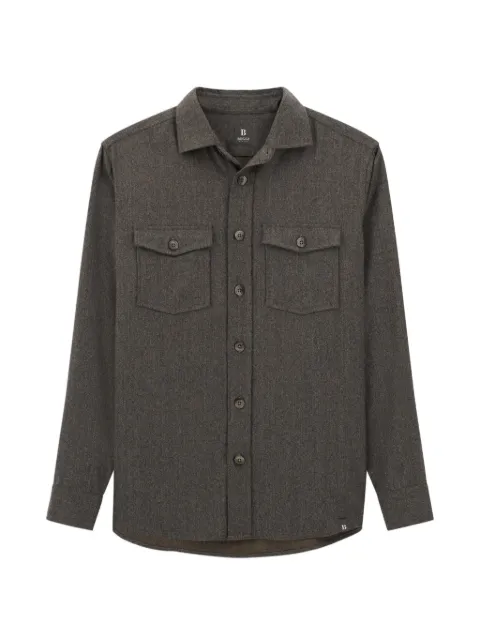 Boggi Milano overshirt in mélange wool flannel