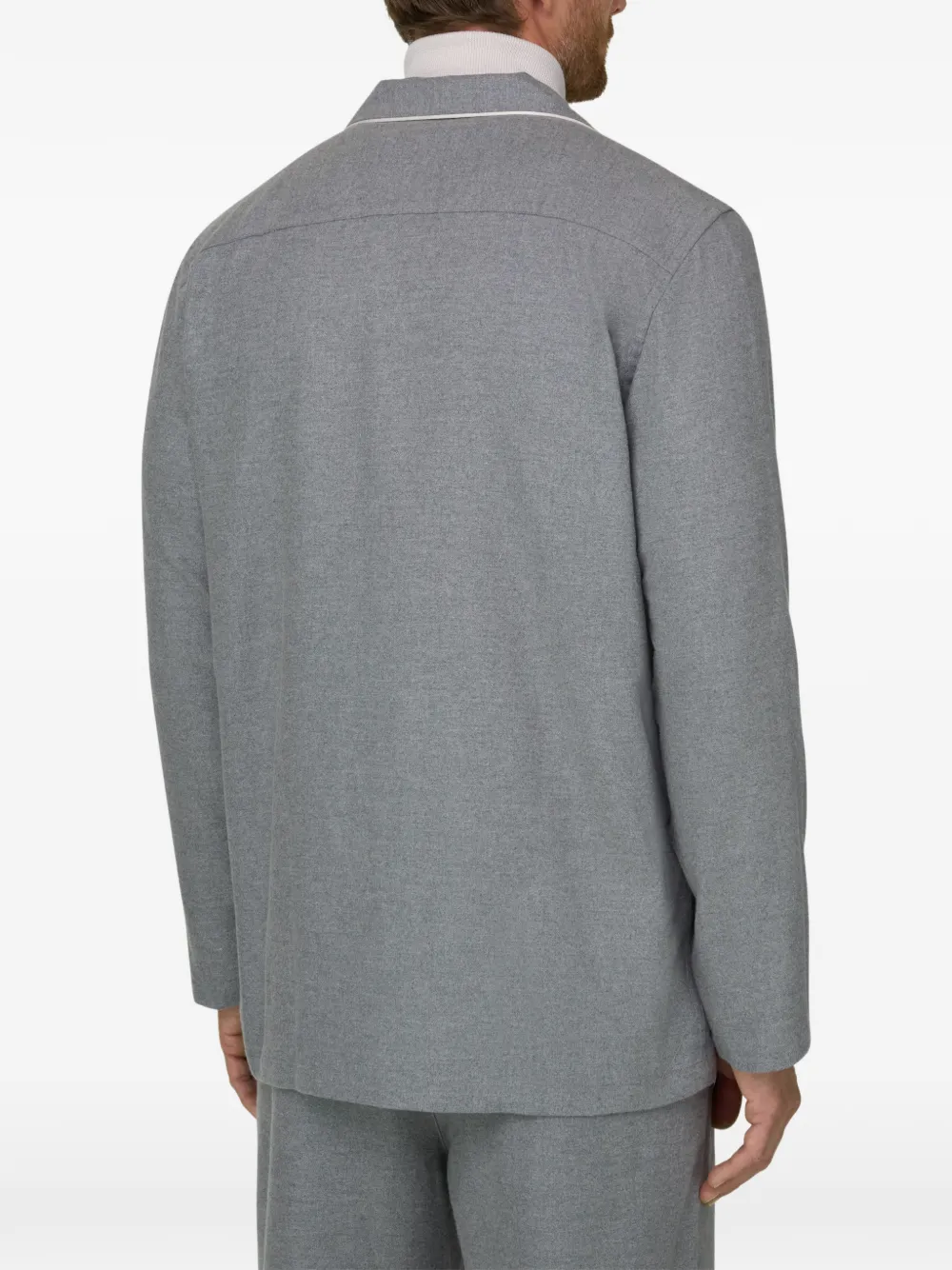 Boggi Milano pajama in cotton flannel Grijs