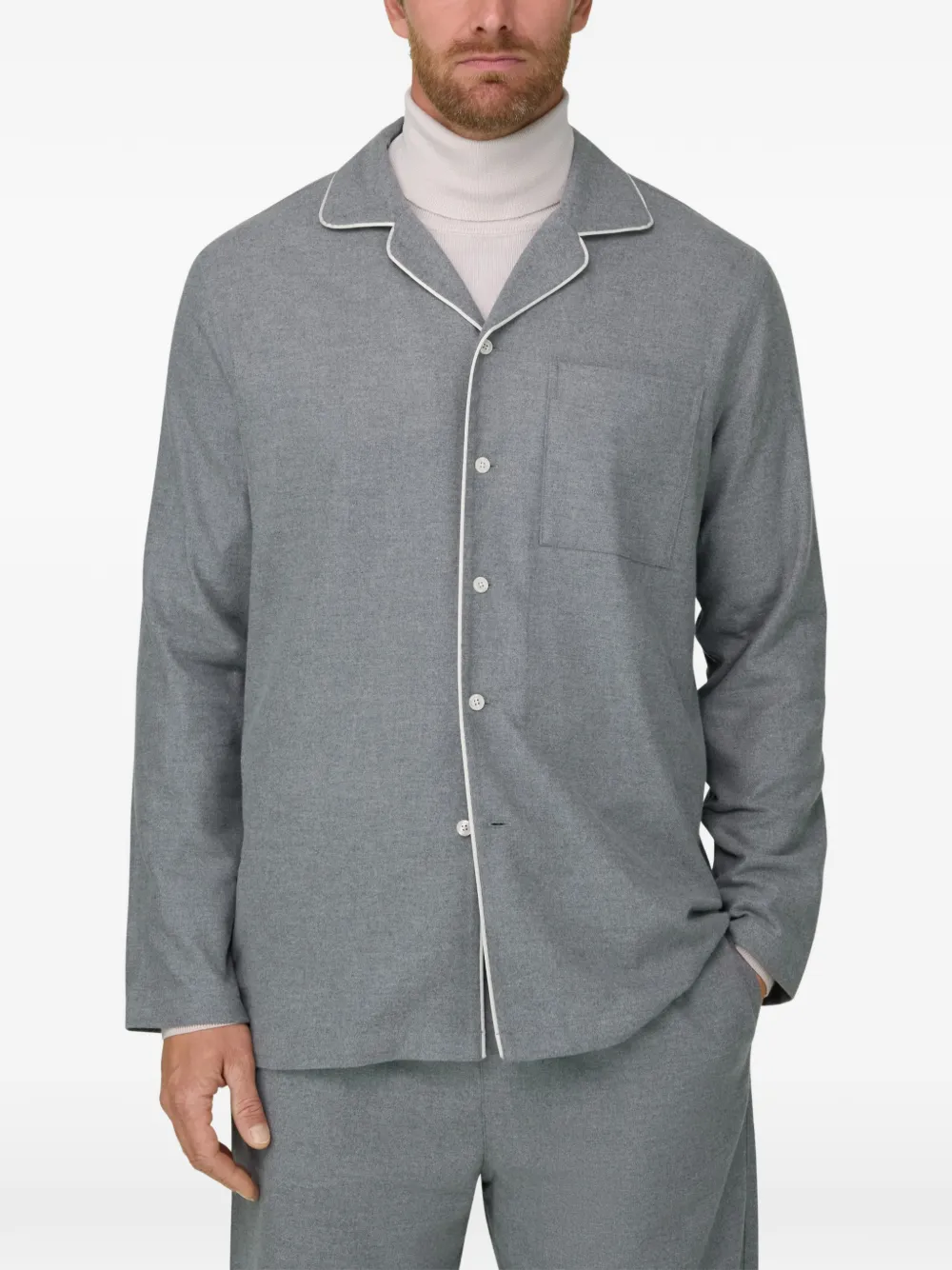 Boggi Milano pajama in cotton flannel Grijs