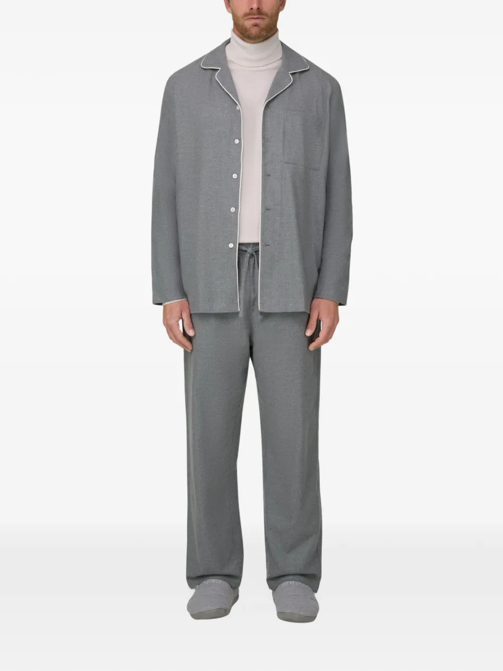 Boggi Milano pajama in cotton flannel Grijs