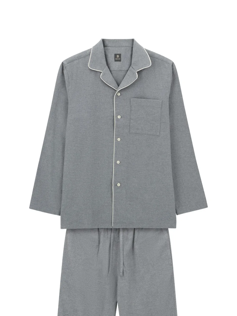 Boggi Milano pajama in cotton flannel Grijs