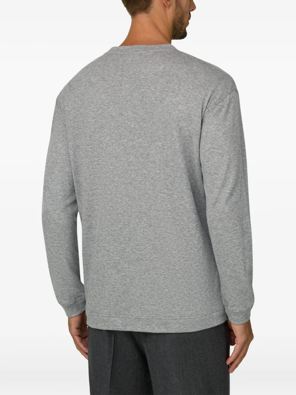 Boggi Milano T-shirt in cotton and cashmere mélange jersey Grijs