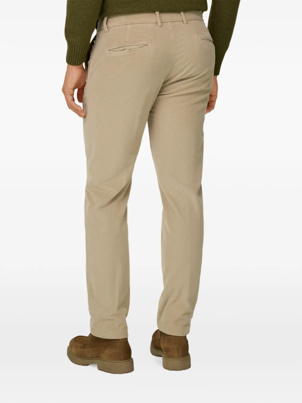 Boggi Milano stretch velvet trousers Beige
