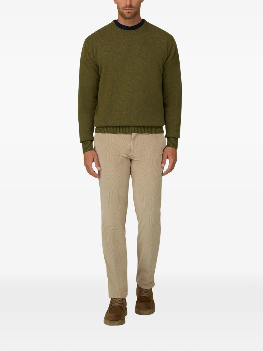 Boggi Milano stretch velvet trousers Beige