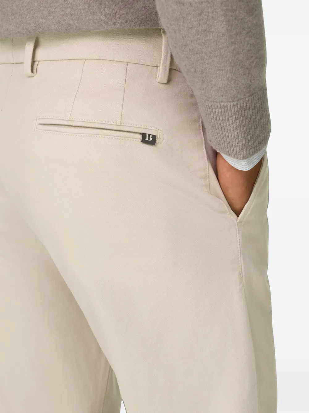 Boggi Milano trousers in stretch cotton Beige