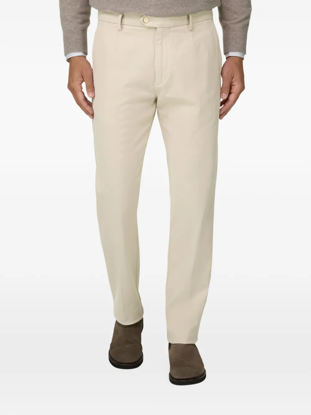 Boggi Milano trousers in stretch cotton Beige