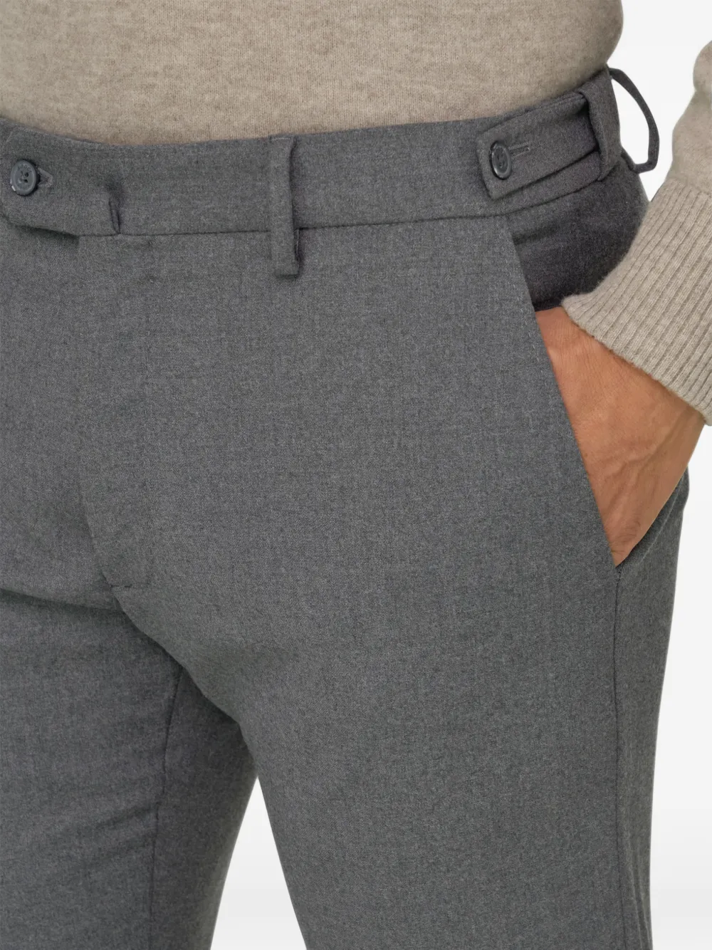 Boggi Milano stretch flannel trousers Grijs