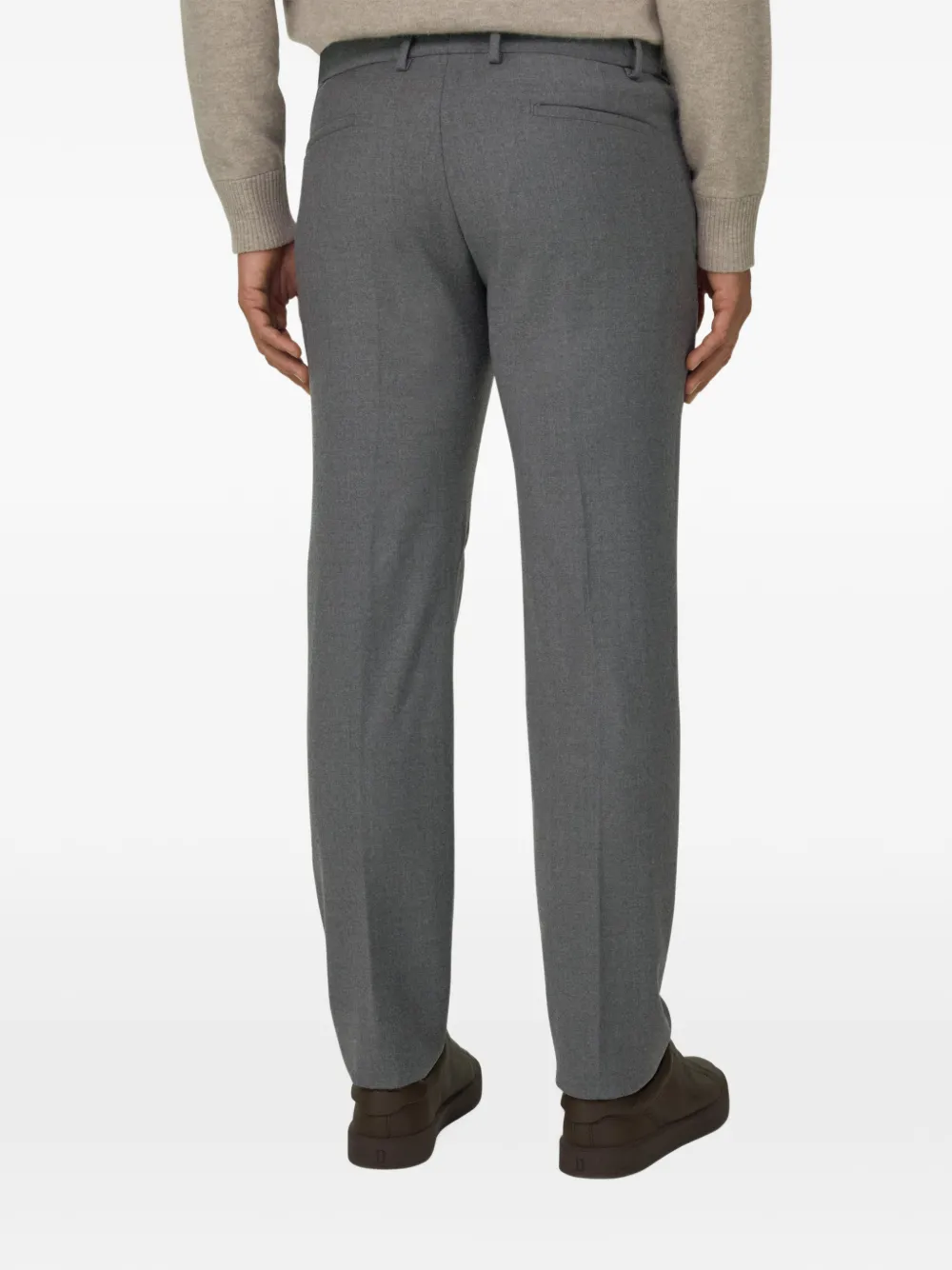 Boggi Milano stretch flannel trousers Grijs