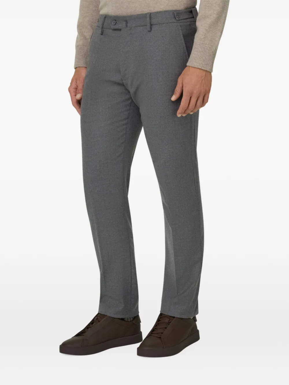 Boggi Milano stretch flannel trousers Grijs