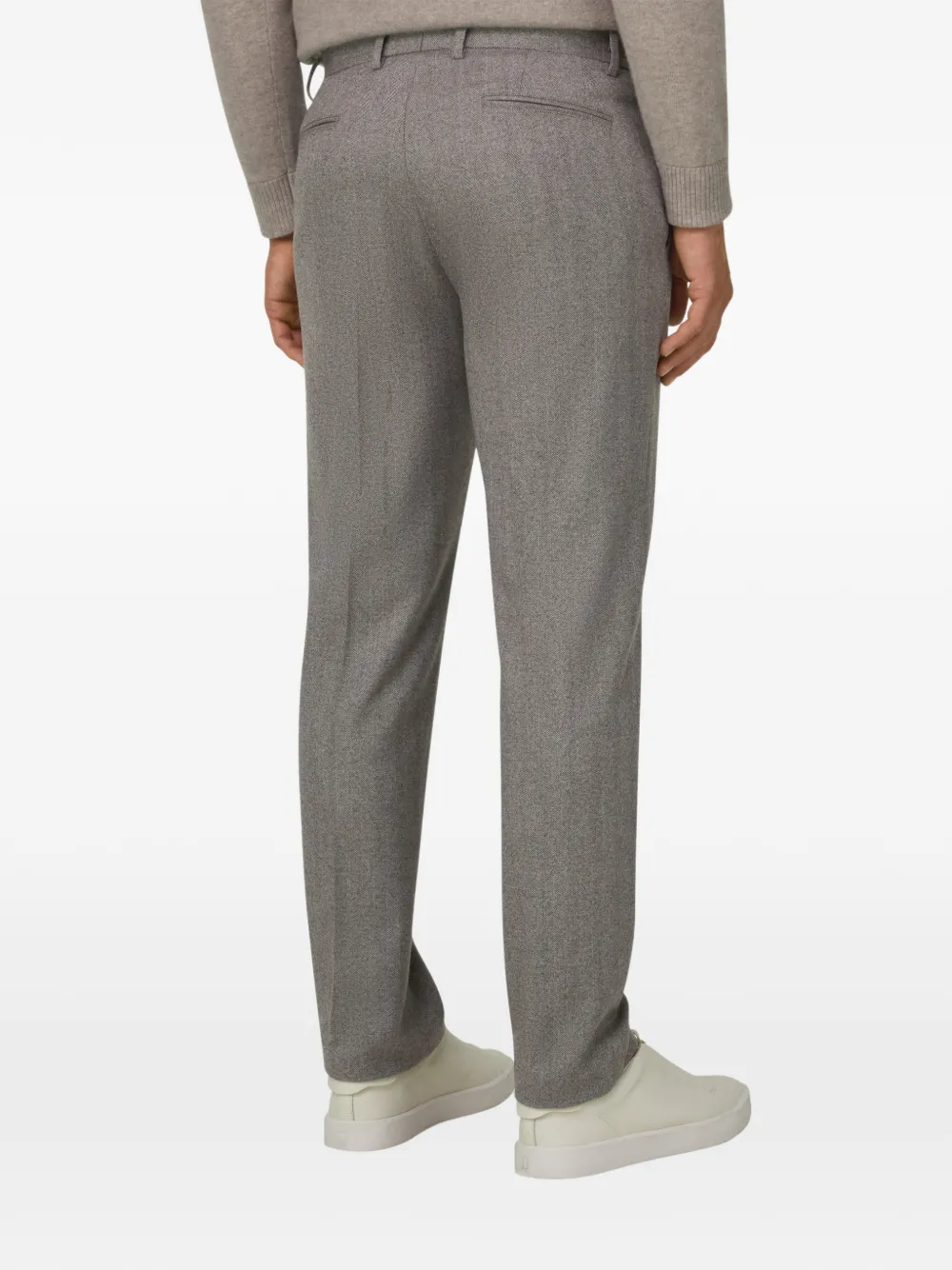 Boggi Milano trousers in herringbone flannel Grijs