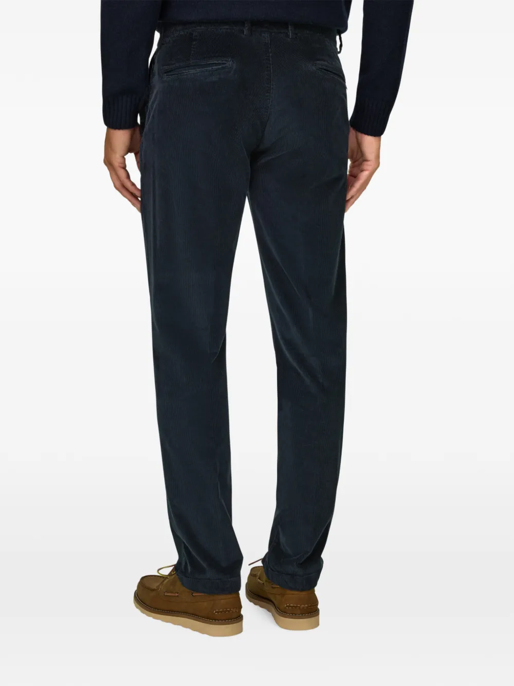 Boggi Milano stretch velvet trousers Blauw