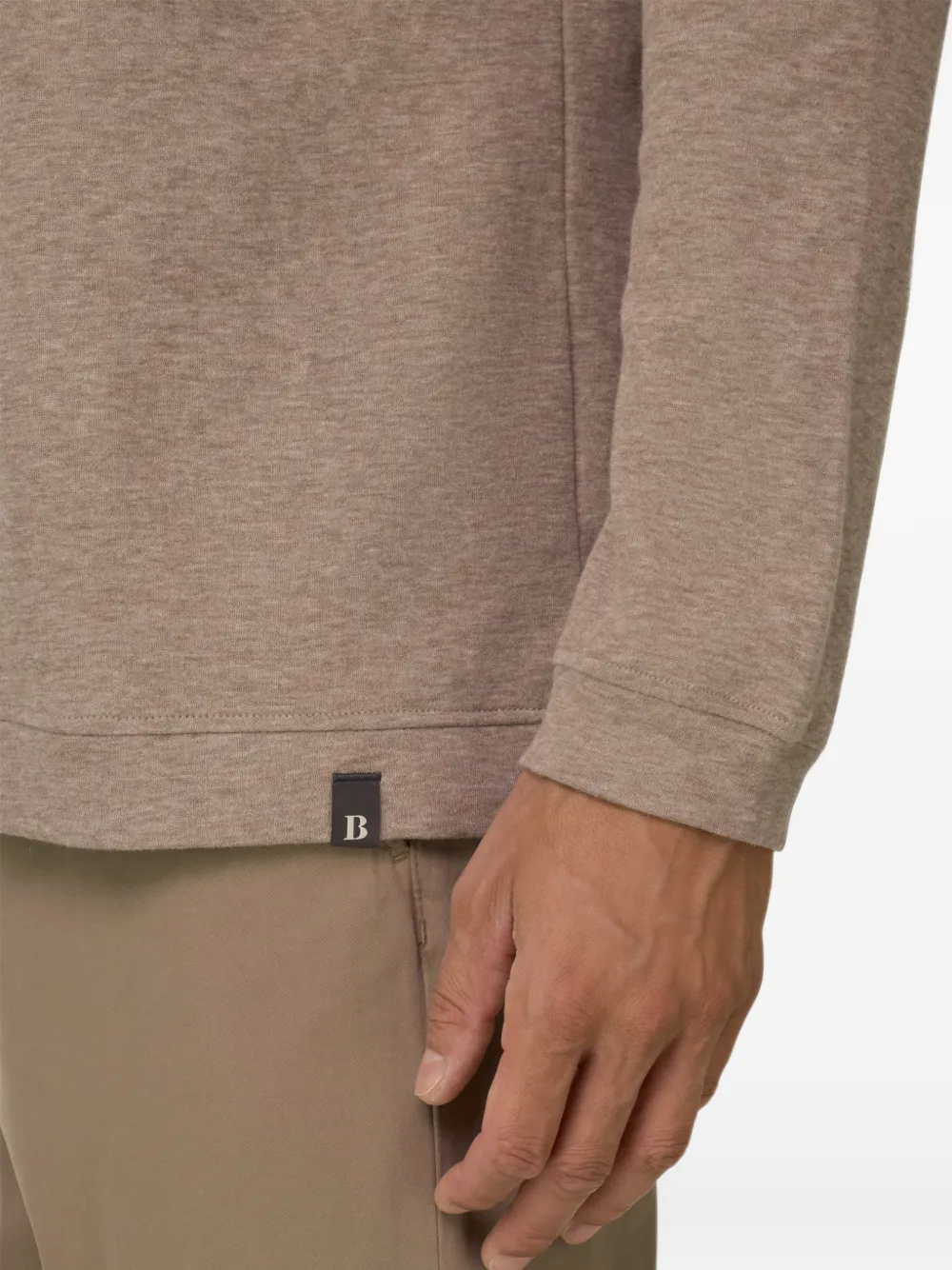 Boggi Milano T-shirt in cotton and cashmere mélange jersey Beige