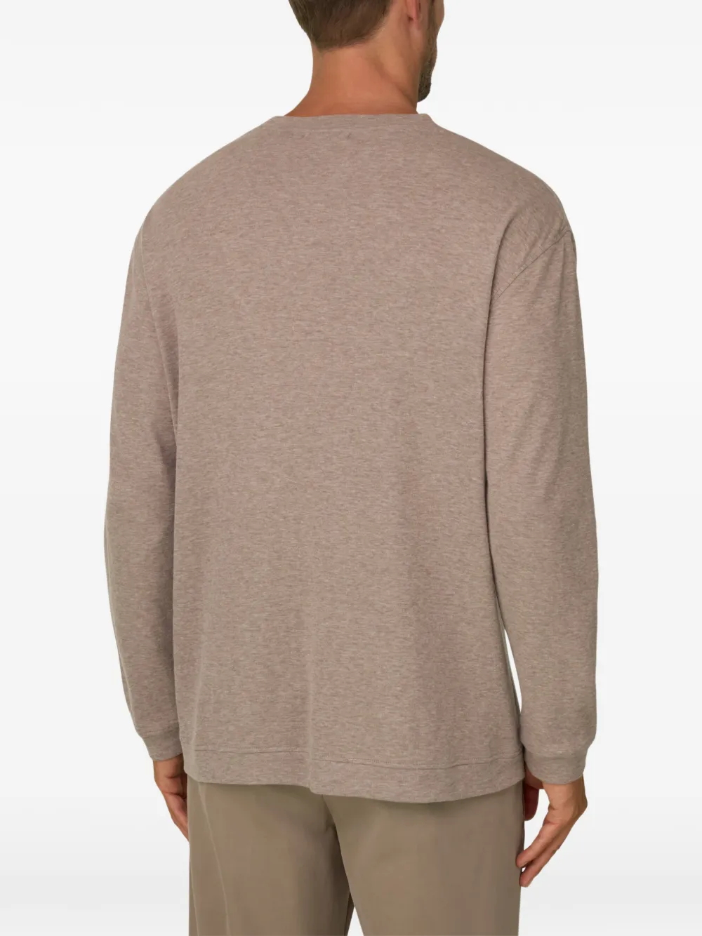 Boggi Milano T-shirt in cotton and cashmere mélange jersey Beige