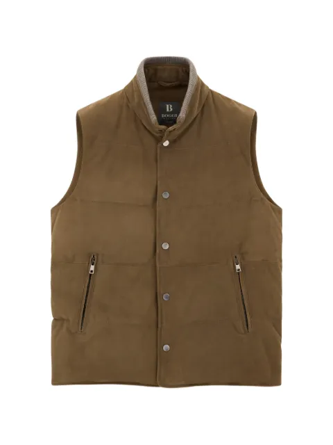 Boggi Milano gilet padded in goose-down genuine leather