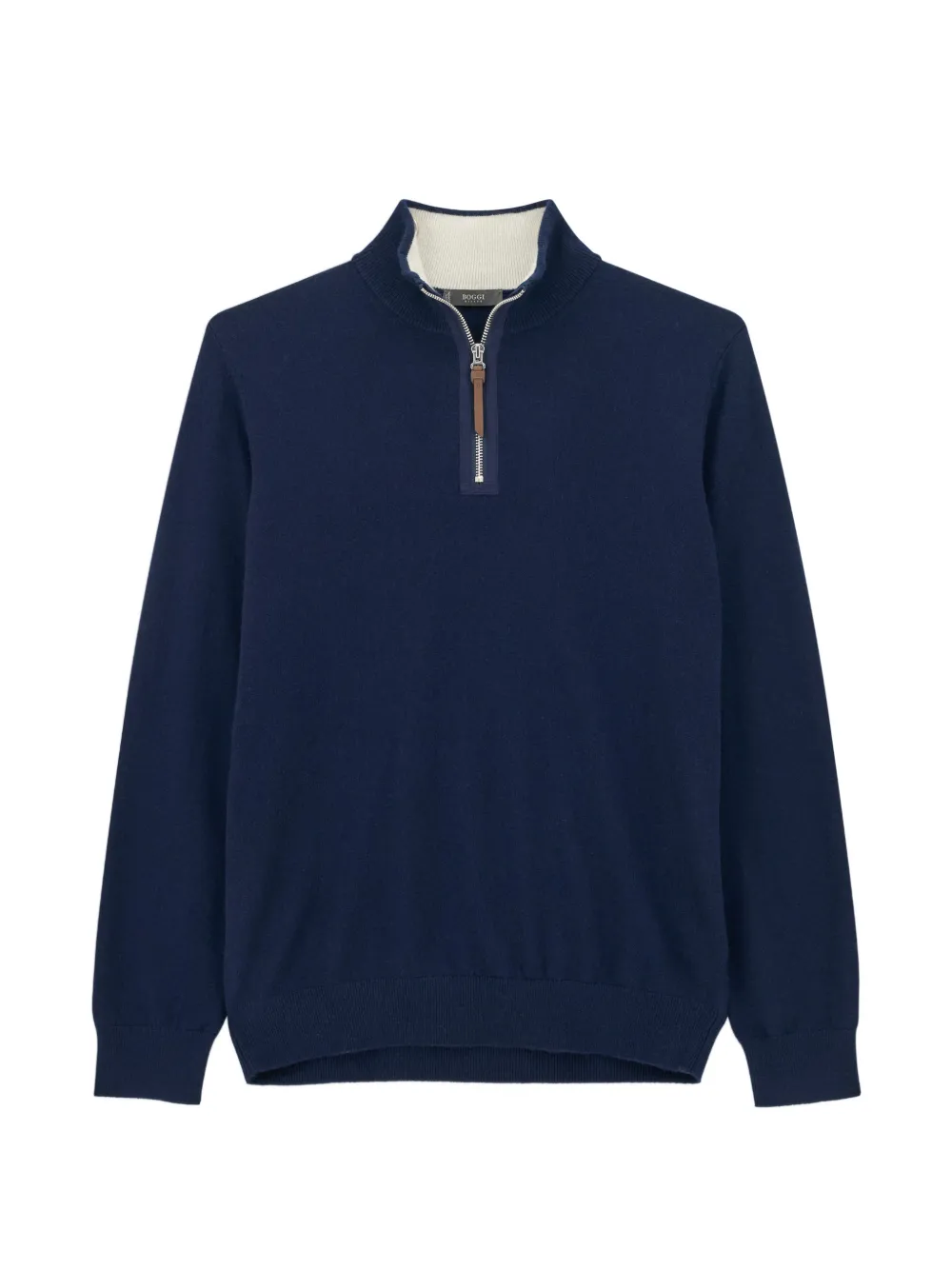 Boggi Milano quarter-zip jumper in cashmere - Blue