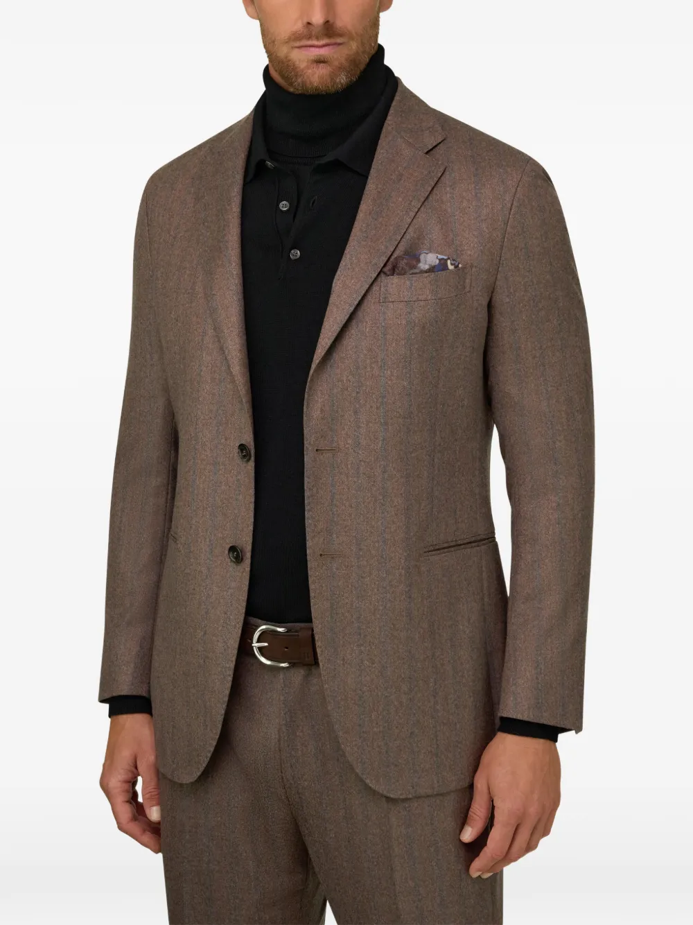 Boggi Milano suit pinstripe wool-flannel Bruin