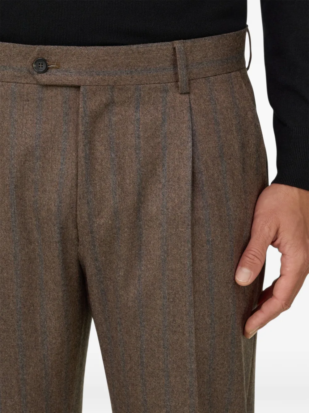 Boggi Milano suit pinstripe wool-flannel Bruin