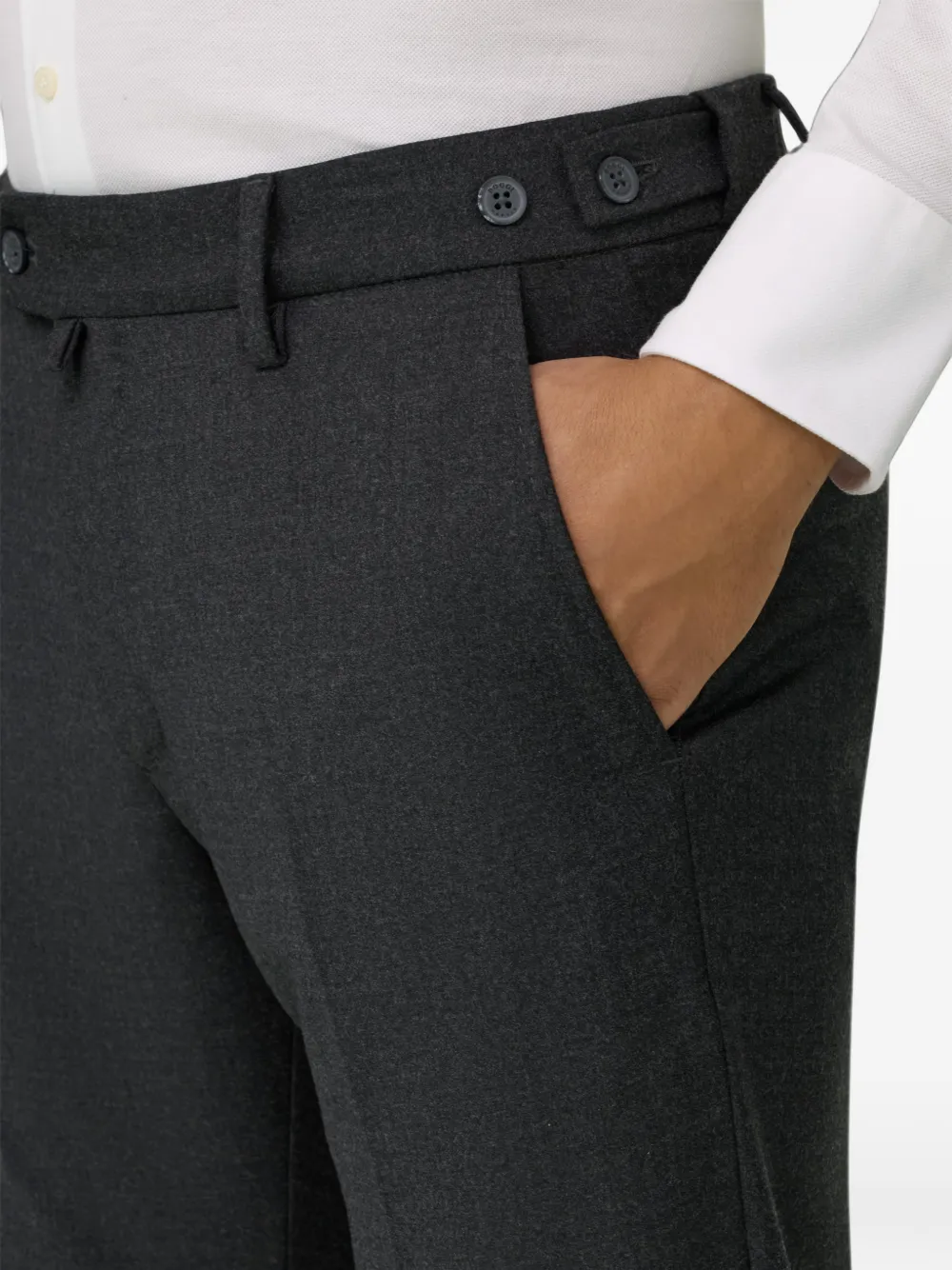 Boggi Milano stretch flannel trousers Grijs